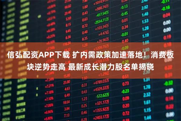 信弘配资APP下载 扩内需政策加速落地！消费板块逆势走高 最新成长潜力股名单揭晓